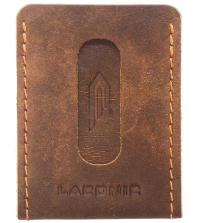 Мини кожаный бумажник LACONIC FLAT - чёрный -