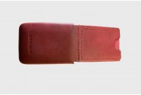 LACONIC SHELL V RED | Slim Leather Wallet Handcrafted